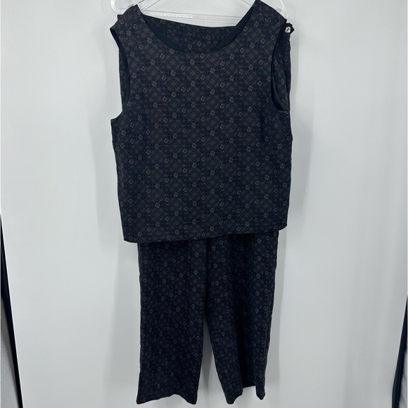 Tommy Bahama Pants - Tommy Bahama Silk 2 Piece Outfit Black Gray V Neck Sleeveless Top Pants